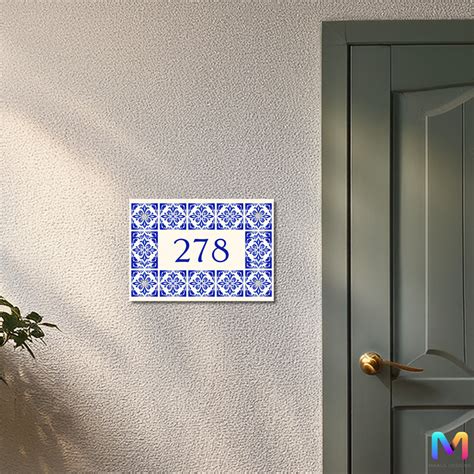 Azulejo Elegance - House Number Plate (Acrylic) – Maags Designs