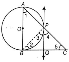 In a right angle Δ ABC is which ∠ B = 90°, a circle is drawn with AB as ...