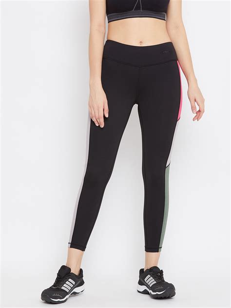 JUMP USA Women Black Solid Active Wear Tights