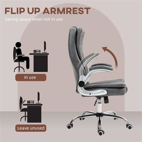 HOMCOM Executive Office Chair with Padded Flip-up India | Ubuy