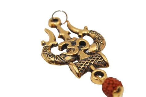 Dharmsaar Mahakal Locket With Rudraksha Golden Om Trishul Damru Pendant ...
