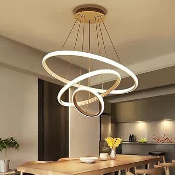 Buy Penzy Modern Chandelier: 3-Ring Light Fixture, Contemporary Ceiling ...