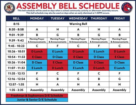 Bell Schedule — St Rita High School