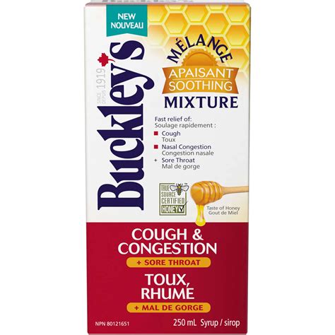 Buckley’s Soothing Mixture Syrup with Naturally Sourced Honey - Fast Relief for Cough and Sore ...