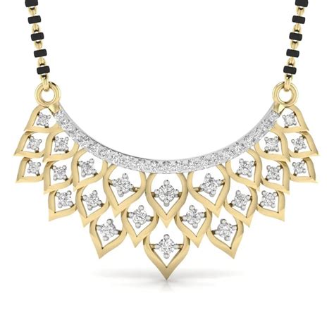 Buy Lab Grown Diamond Gold Mangalsutra Necklace Online | Ivana Jewels