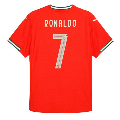 PUMA Men's Portugal 2025/26 Authentic Home Jersey w/ Ronaldo #7 Printi ...