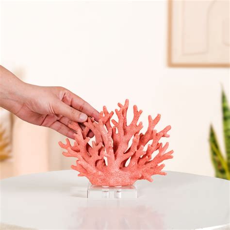 Vibrant Coral Coffee Table Decor Online - Premium Decor Object | Nestasia