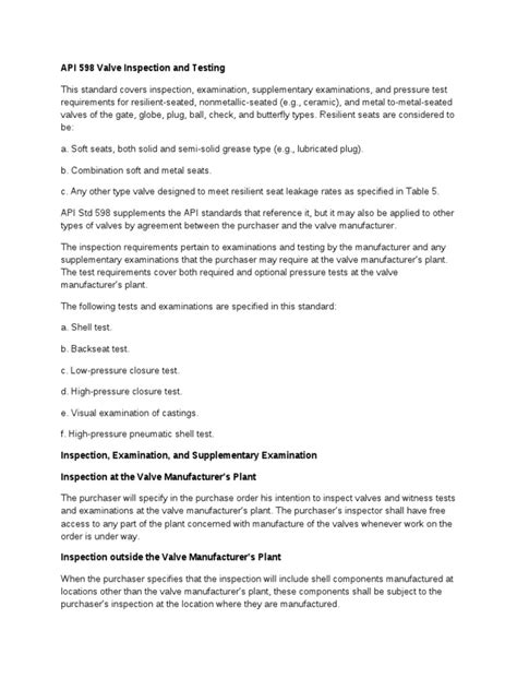 Image result for API 598 Valve Testing