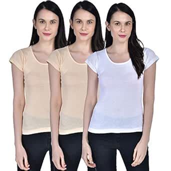 Buy Aimly Women's Cotton Cap Sleeve Beige & White Camisole Slip ...