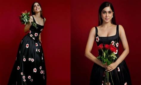 Sharvari Wagh looks like a sight to behold in black floral print gown