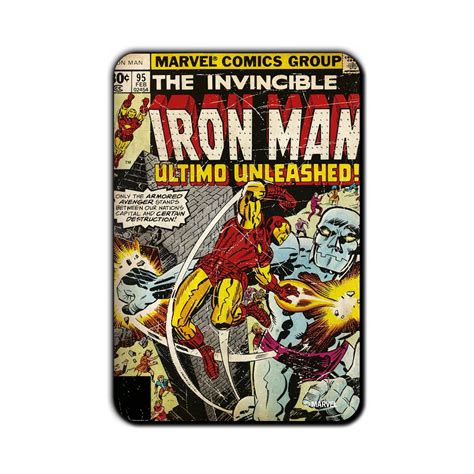Buy Marvel 'Iron Man Unleashed' Rectangle MDF Fridge Magnet (8 cm x 12 ...