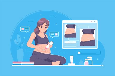 Ilustração de tratamento de estrias em gestantes | Vetor Premium