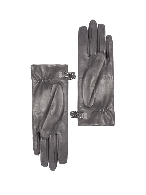 Women's Cashmere-lined Leather Gloves Grey