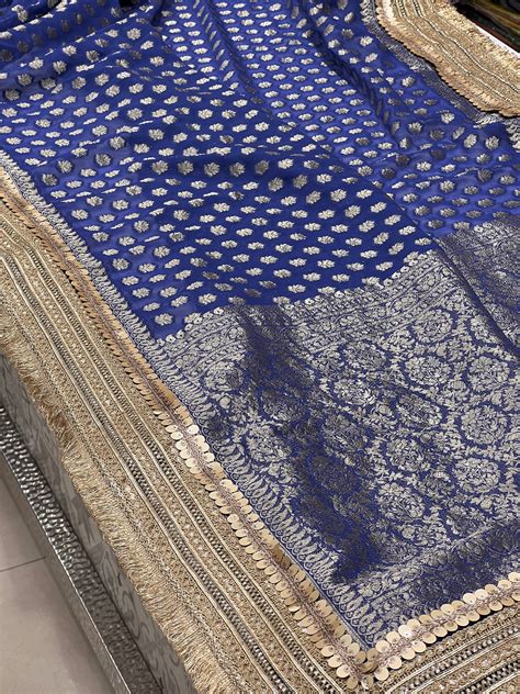 Blue Georgette Butti Maharani Edit Saree