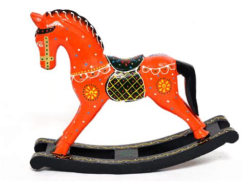 Buy Gems And Jewellery Indian Beautiful Handicraft Wooden Rocking Horse ...