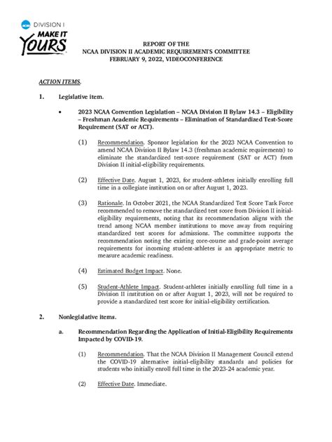 Fillable Online fs.ncaa.orgDocseligibilitycenterDIVISION II ACADEMIC ...