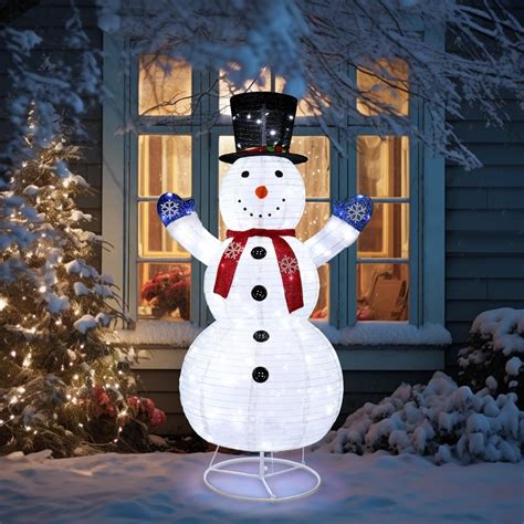 VINGLI 6FT Lighted Snowman Christmas Decorations Outside w/ 200 LED ...