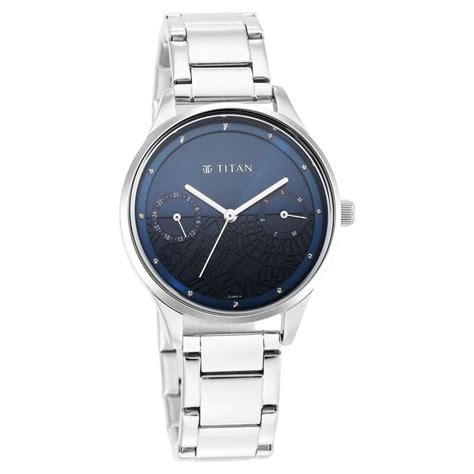Buy Online Titan Wander Blue Dial Analog Stainless Steel Strap watch ...