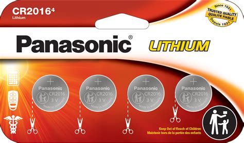 Panasonic CR2016 3.0 Volt Lithium Coin Cell Batteries – 4 Pack : Amazon.ca: Health & Personal Care