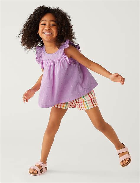 Buy Pure Cotton Spotted Top (2-8 Yrs) at Marks & Spencer
