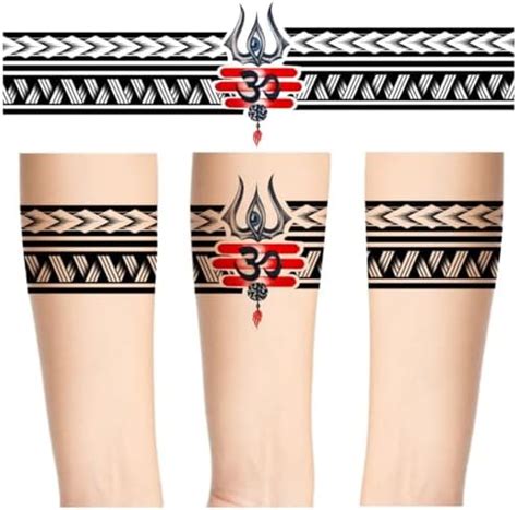 Stylizeink Trishul Om Trible Damru Hand Band Waterproof Temporary Body ...