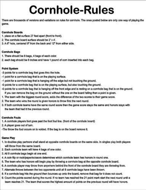 Cornhole Instructions at Marc Armstrong blog