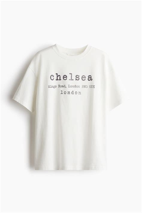 Oversized T-shirt - White/Chelsea - Ladies | H&M IN