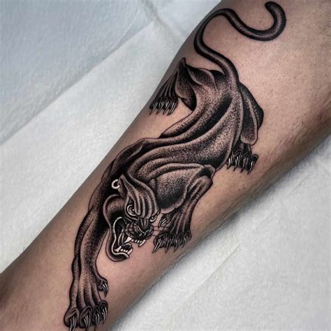 Traditional panther tattoo outline | Orangetattooshop.com