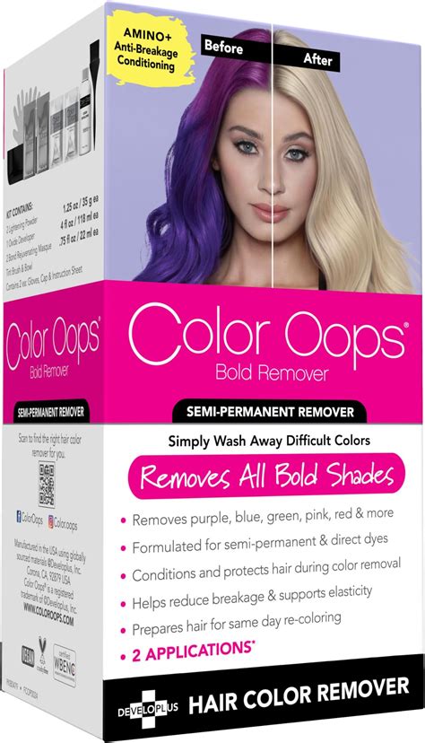 Amazon.com : Color Oops Bold Remover, 2 Applications, Hair Dye Remover ...