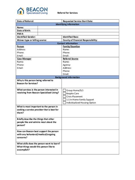 Fillable Online Beacon General Referral Form.docx Fax Email Print ...