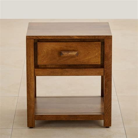 Buy Adana Mango Wood Bed Side Table with Drawer - Brown from Home ...