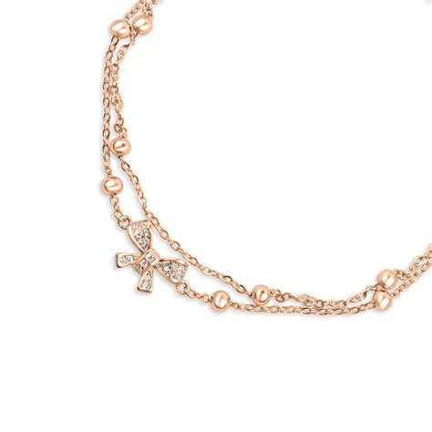 Tied Bow Rose Gold Plated 925 Sterling Silver Bracelet – Zavya