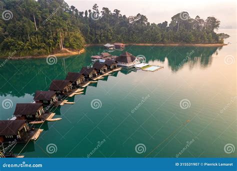 Floating Bungalow on the Cheow Lan Lake in Khao Sok National Park in ...