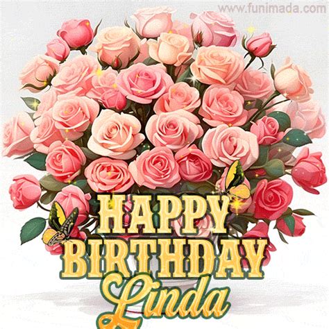 Happy Birthday Linda - Elegant Animation with Flowers - Download on ...