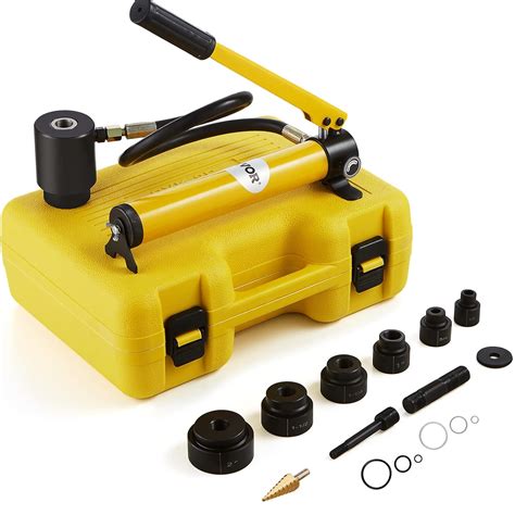 VEVOR 10 Ton Hydraulic Knockout Punch Kit, 1/2" to 2" Conduit Hole ...