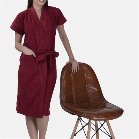 Buy Maroon Bathrobe Online - Towel Bath Gown for Women – Poftik