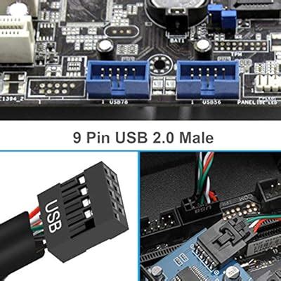 Kowlone Motherboard 9 Pin USB Header Splitter, Male 1 to 4 India | Ubuy