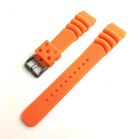 Omega Compatible Orange Diver's Style Rubber Strap Replacement Watch ...
