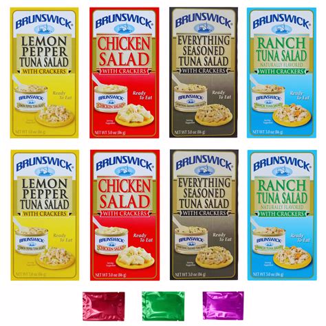 Brunswick Canned Tuna with Crackers 8 Variety Pack- Lemon Pepper ...