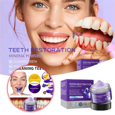 GarageLine Teeth Restoration Mineral Powder, Purple Teeth Powder, Purple Toothpaste, Dental ...