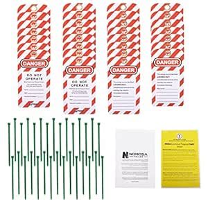 NOMOSA FIELDS Lockout/Tagout Tags - 30 OSHA Compliant Tags - Complete ...