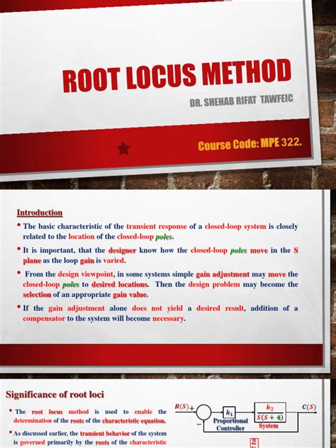 Image result for Examples of Root Locus Method in Control