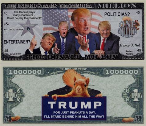 Donald Trump Legacy 1 Million Dollar Bills Novelty Notes (SHIPS FROM ...