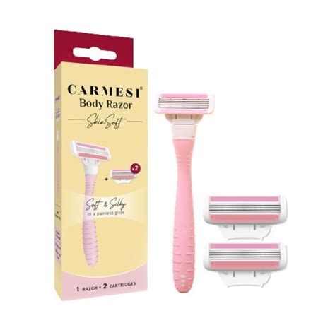 Buy Carmesi Body Razor Skinsoft - 1 Razor & 2 Cartridges, Reusable ...