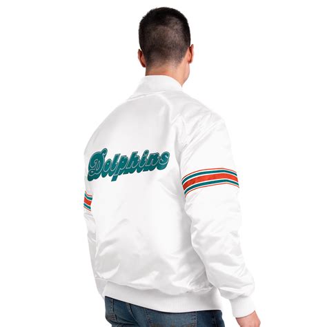 Miami Dolphins Vintage Logo Classic Starter Jacket- White – CanesWear ...