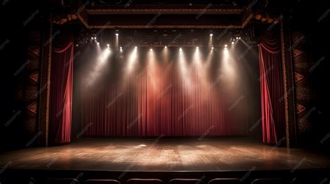 Premium Photo | Dramatic theater lighting illuminates an empty stage ...