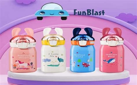 FunBlast Cartoon Design Hot and Cold Water Bottle for Kids - Double ...