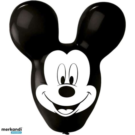 Disney Mickey Mouse latex balloon with ears 56 cm pack of 4 black and ...