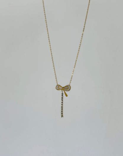 Studded Bow Necklace – The Haute Bling