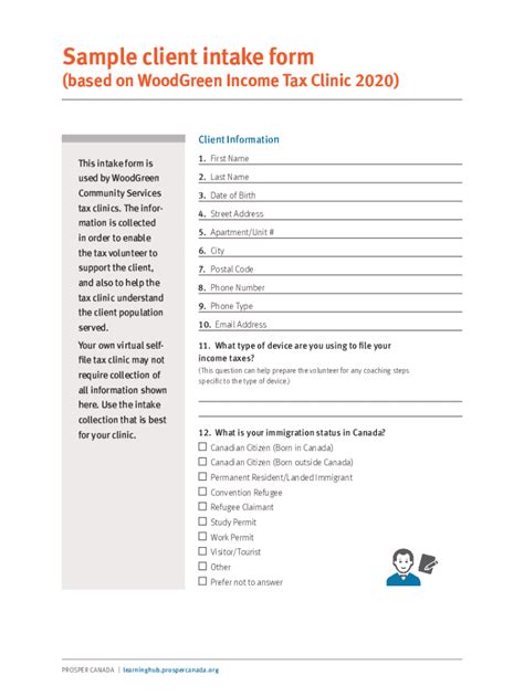 Fillable Online Sample client intake form (based on WoodGreen Income ...